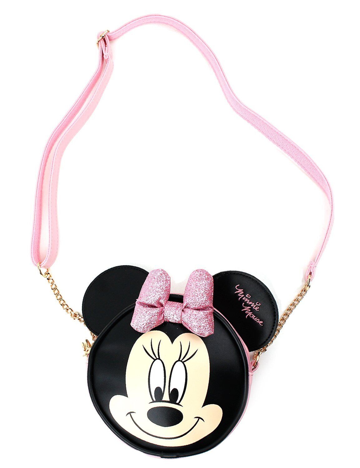 WINGHOUSE X Minnie 3D Glitter Bow Crossbody Purse Small Chest Sling Bag Pink