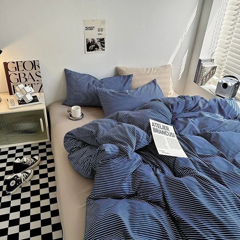 Duvet Cover Set with Sheet Pillowcases Color Bed Queen Size Home Bedding Set