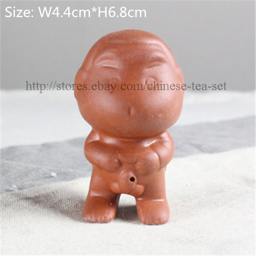 China Novelty Tea Play Statue Pee Doll Smile Buddha Monk Wealth Bring Tea Pet