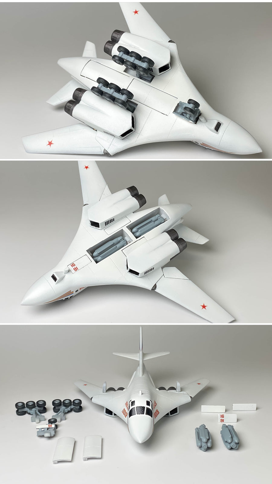 Cute Version Russia Tu-160 Blackjack Bomber 3D Printed static Models