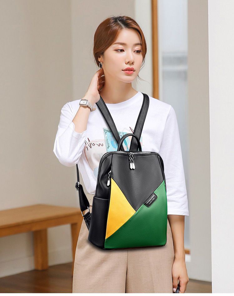 Genuine Leather Backpacks Travel Bag Business Bag School Softback Multicolor 1PC