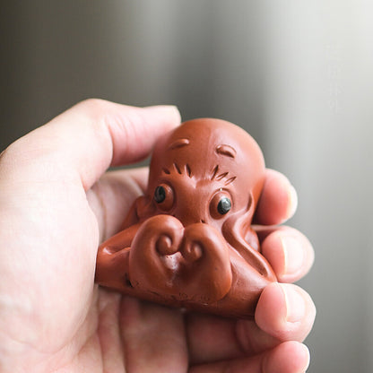 Handmade Creative Octopus Tea Pet Zisha Dahongpao Clay Holder For Lid Of Tea Pot
