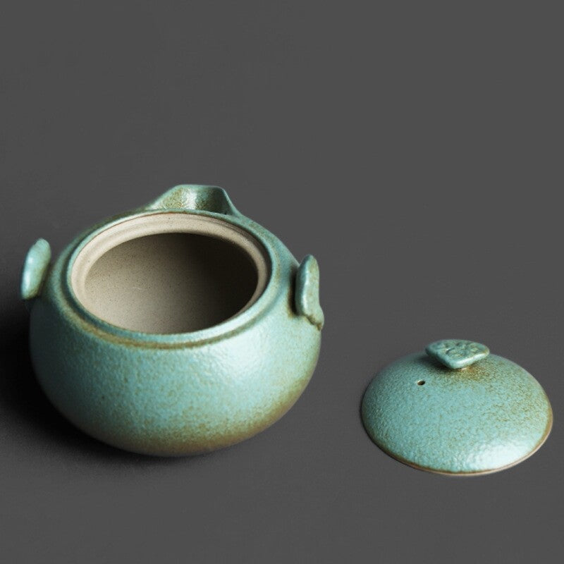 Kiln Change Craft Tea Pot With Lid Tea Infuser Ceramic Crude Pottery Pot 6.8oz