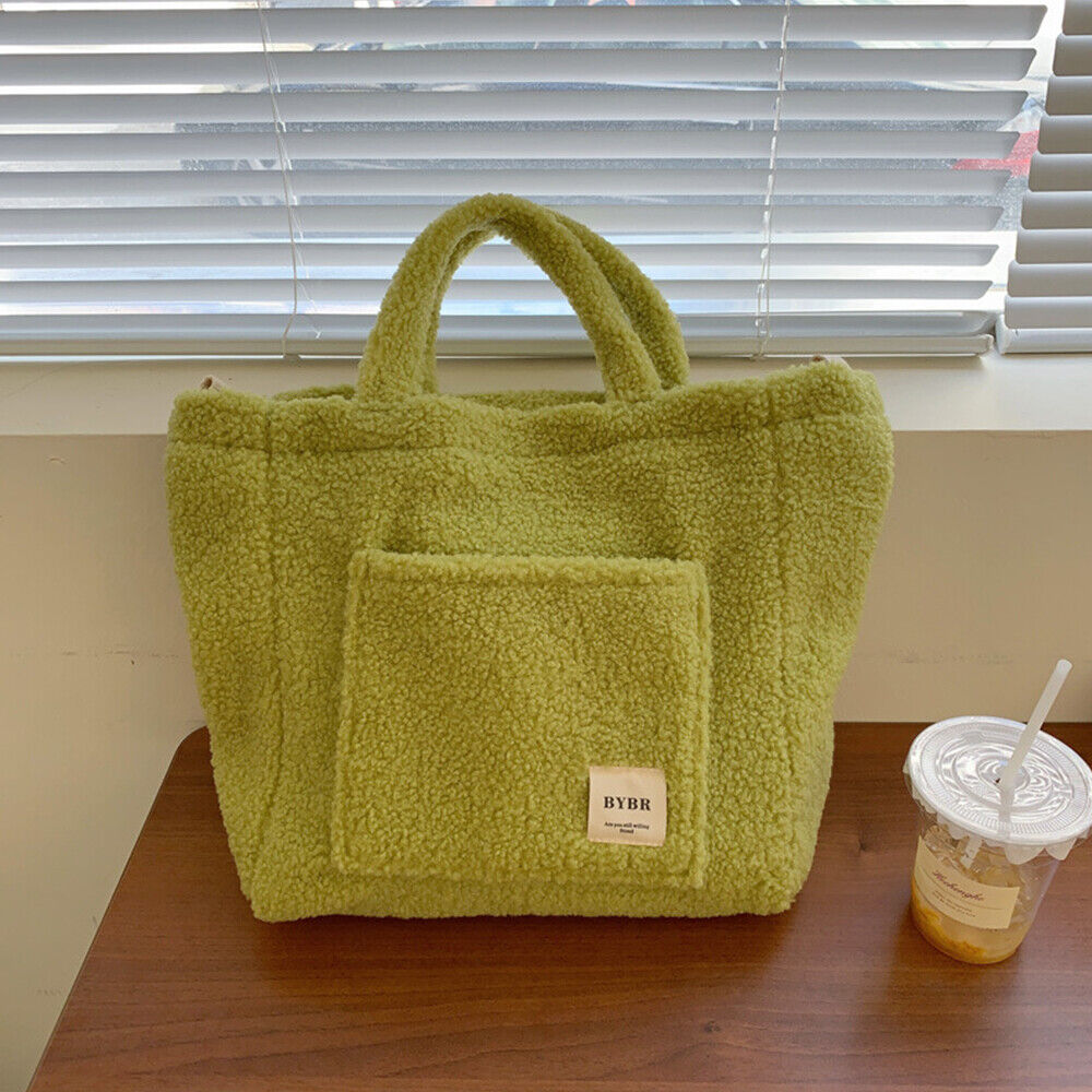 Plush Shoulder Bag Fluffy Faux Fur Tote Bag Large Capacity Messenger Bag Soft