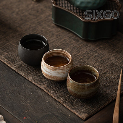 Handmade Stoneware Tea Cup Porcelain Kung Fu Tea Set TeaCup Small Single Cup