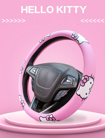 Hello Kitty Cat Car Steering Wheel Cover Comfortable Anti-Slip Car Decoration