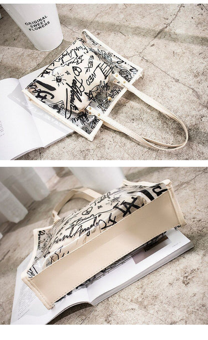 Transparent Composite Bag Leisure Letter One Shoulder Phone Large Capacity Bag