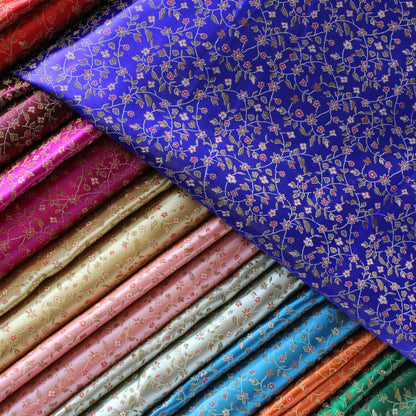 Chinese Jacquard Brocade Floral Satin Fabric for Clothes Bedding Upholstery DIY