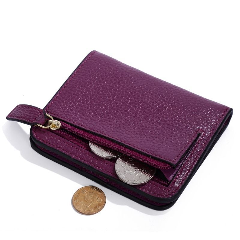 Fashion Leather Wallet Mini Purse Small Pouch Coin Pocket Zipper 10.5*9*1CM 1 PC