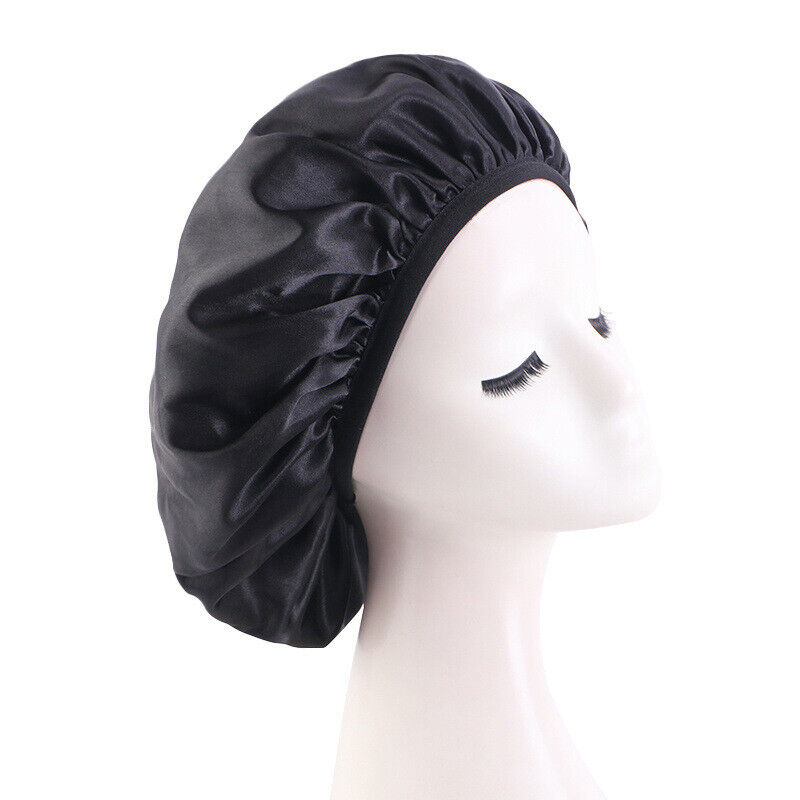 Stretch Thin Brim Round Cap Makeup Cap Satin Nightcap Nursing Hat Solid Color