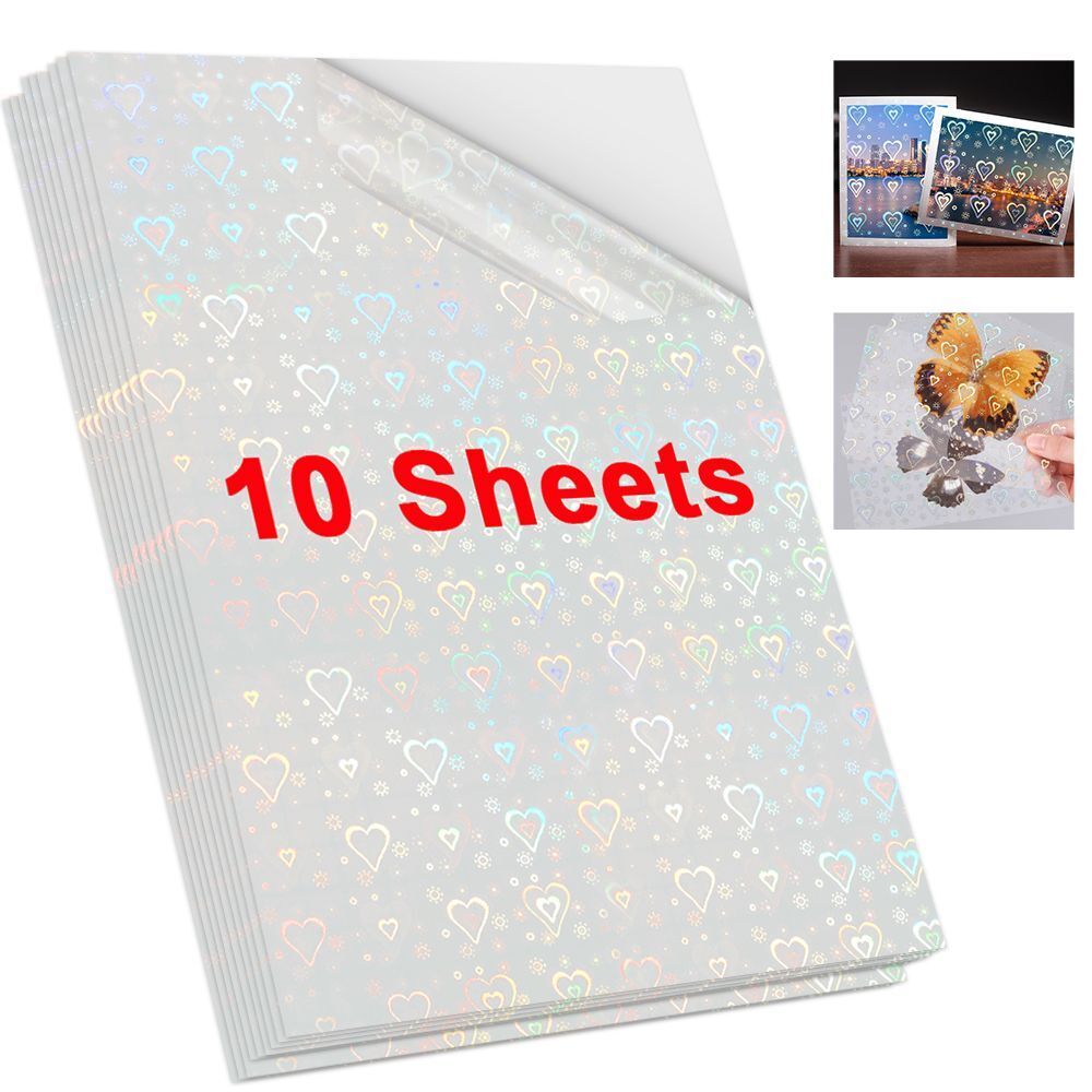 Photo Paper A4 Self-Adhesive Stickers 10 Sheets Holographic Cold Laminating Film