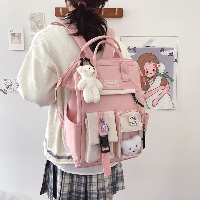 Purple Backpack Women Waterproof Fancy High School Bag Teenagers Travel Rucksack