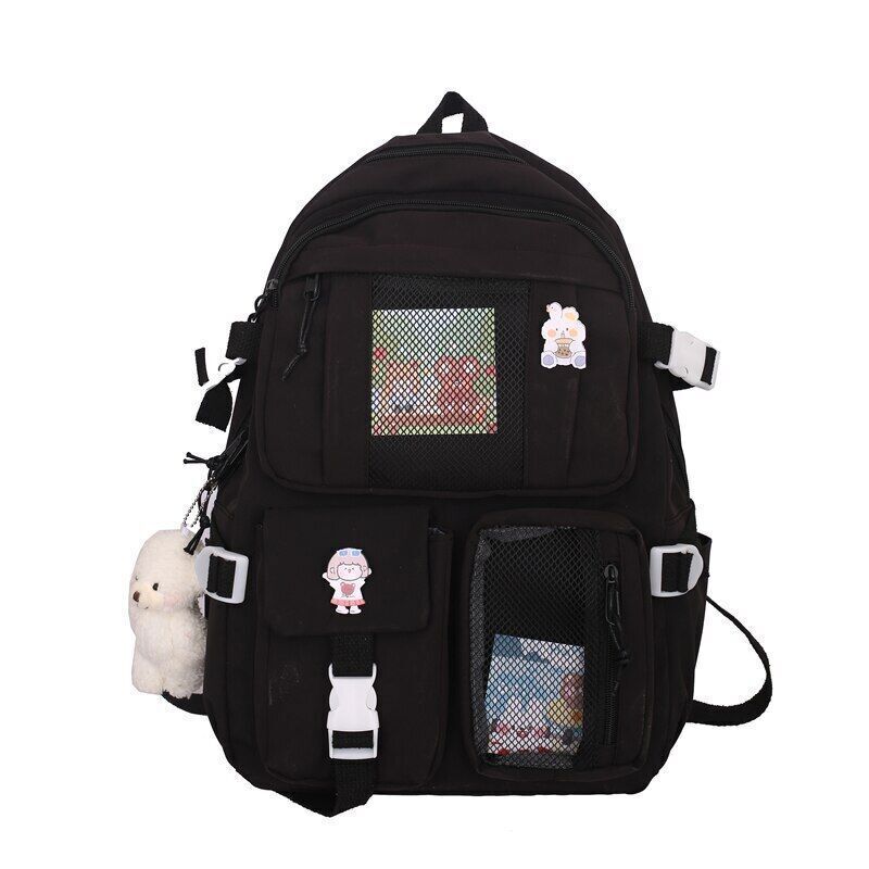Student Backpacks Women Black School Bags Oxford Bookbags Backpack