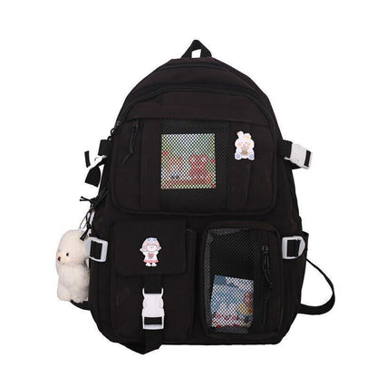 Student Backpacks Women Black School Bags Oxford Bookbags Backpack