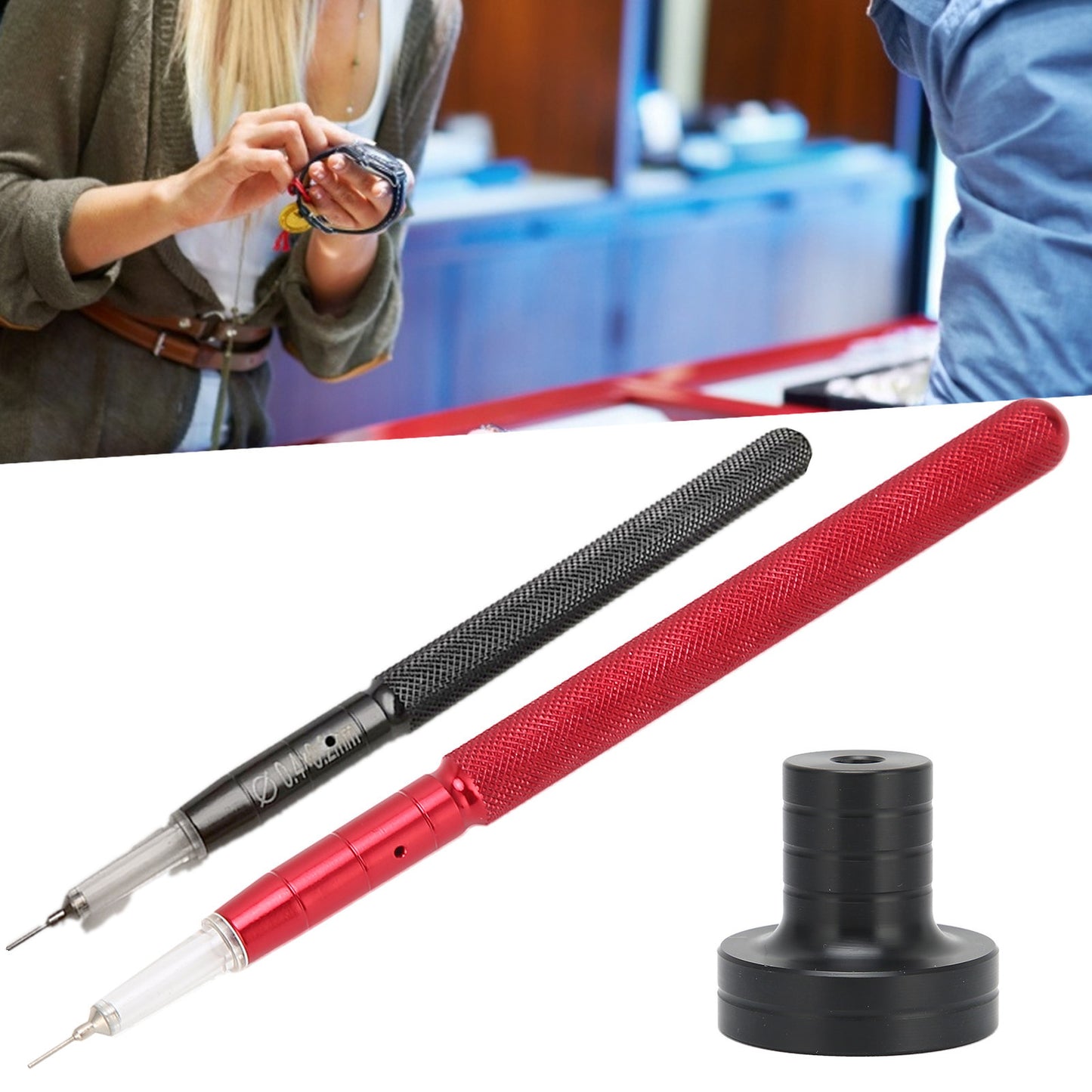 Aluminum Watch Lubricant Oiler Pen With Black Base Watchmaker Repairing Tool