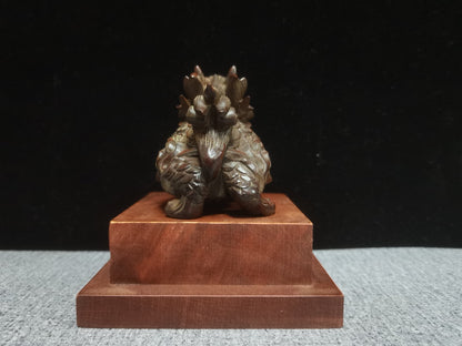 Rare art Boxwood fortune DRAGON tortoise turtle Statue tea pet netsuke chinese