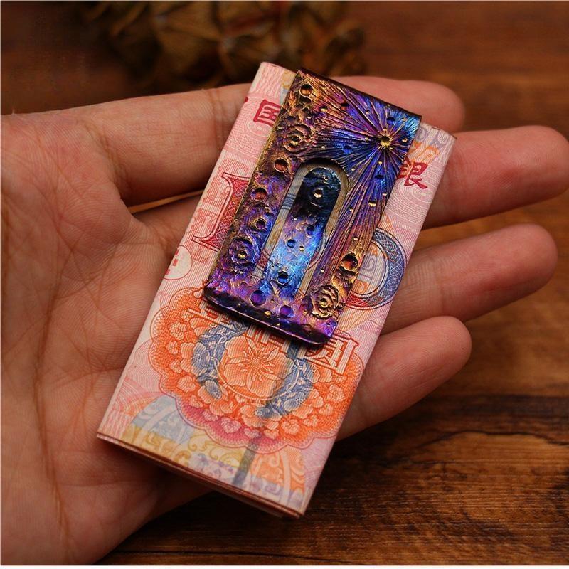 EDC Titanium Alloy Money Clip Cash Credit Cards Money Holder Clip Wallet Gift