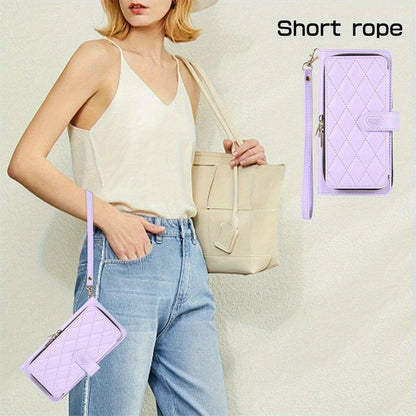 Crossbody Wallet Case for iPhone 16 15 14 13 12 11 Pro Max XR XS 7 8 Plus SE