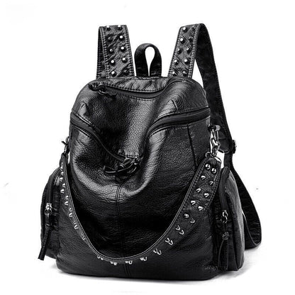 Backpacks Women Leather Daypack Anti-theft Travel Bag Large School Bag