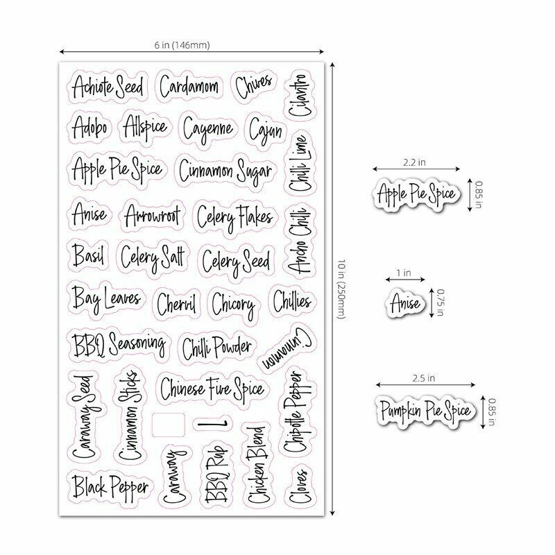 Stickers 274pcs Clear Spice Label Jars Food Bottles Containers Seasoning Marks