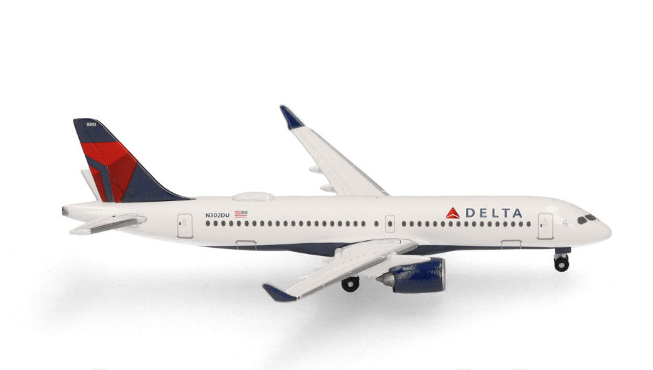 1:500 Herpa Delta Air Lines Airbus A220-300 Passenger Airplane Diecast Model