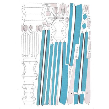 1/400 US NAVY BB-55 Battleship 54cm 21in Paper Model Unassembled Military Craft