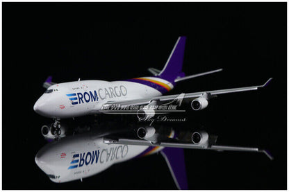 1:400 JC Wings ROM CARGO BOEING 747-400 Freighter Flap Down Diecast Plane Model