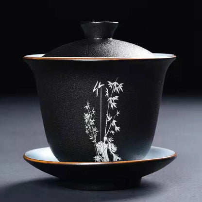 160ml Kungfu Tea Cup Ceramic Tea Bowl Gaiwan Tea Set Tea Ceremony Accessories