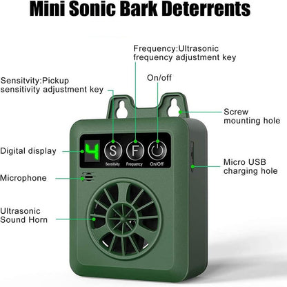 Green Ultrasonic Pet Anti Barking Device Dog Bark Control Stop Repeller Tool