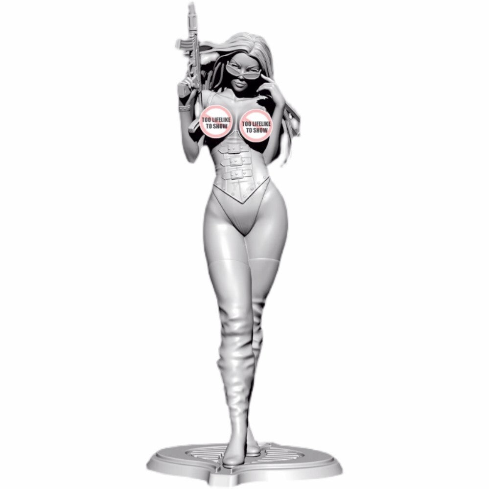 1/35 resin figure model kit Sexy Gun Raising Girl Unassembled Unpainted