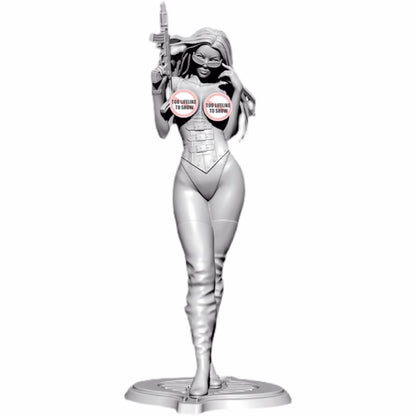 1/35 resin figure model kit Sexy Gun Raising Girl Unassembled Unpainted