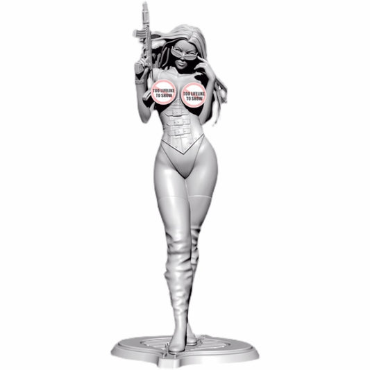 1/35 resin figure model kit Sexy Gun Raising Girl Unassembled Unpainted