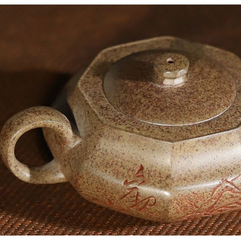 Hand Carved Master Tea Pot Real Yixing Zisha Clay Chinese Kungfu Tea Pot 210ml