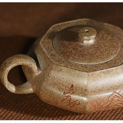 Hand Carved Master Tea Pot Real Yixing Zisha Clay Chinese Kungfu Tea Pot 210ml