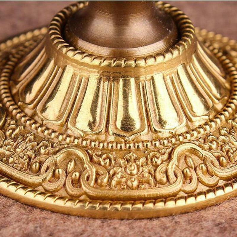 8.5cm Tibetan Buddhism Pure Copper Supply Lamp Buddhist Altar Butter Lamp Holder