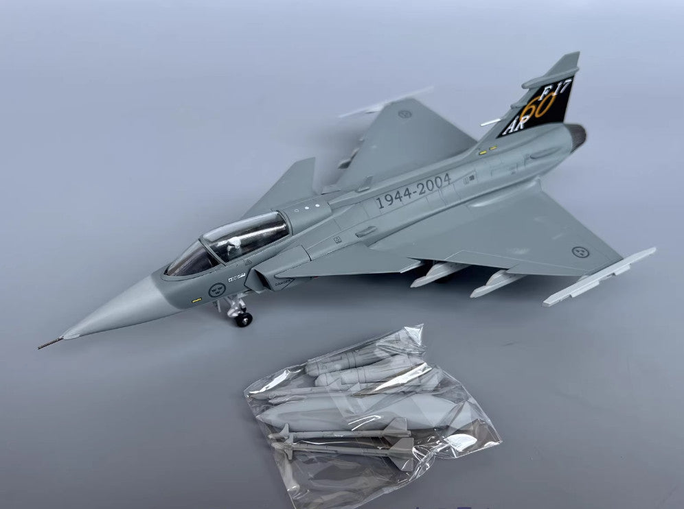 1:72 Aviation Saab JAS39A Gripen Swedish Air Force AF F17 Fighter Diecast Model