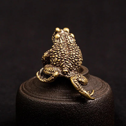 Solid Copper Gold Toad Tea Ceremony Small Ornaments Tea Pet Zhaocai Pendant