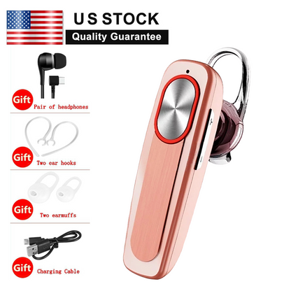 Wireless Bluetooth 5.0 Earpiece Headset Driving Trucker Earbuds Noise Cancelling