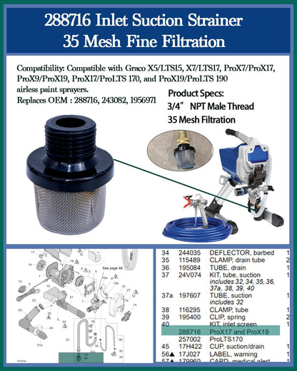 (3+8+2+6) Pack Airless Paint Sprayer Filter Kit – Compatible with Graco Magnum P