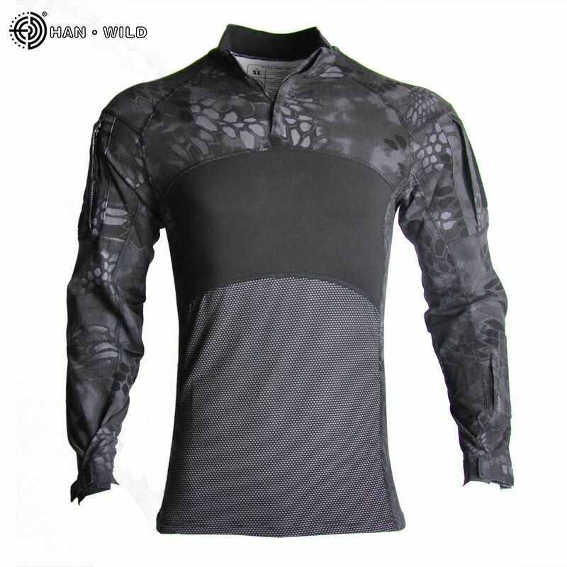 T-Shirt AND Pants Set Camouflage Suit Hiking Trousers Non Slip Silicone Elbow XL