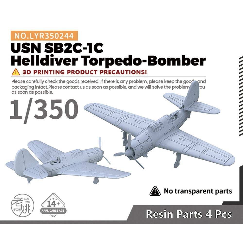 Yao's Studio 1/350 Military Model Kit USN SB2C-1C Helldiver Torpedo-Bomber