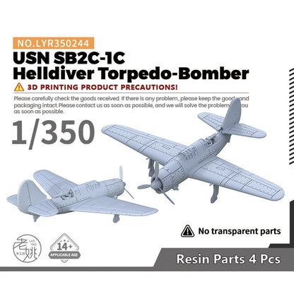 Yao's Studio 1/350 Military Model Kit USN SB2C-1C Helldiver Torpedo-Bomber