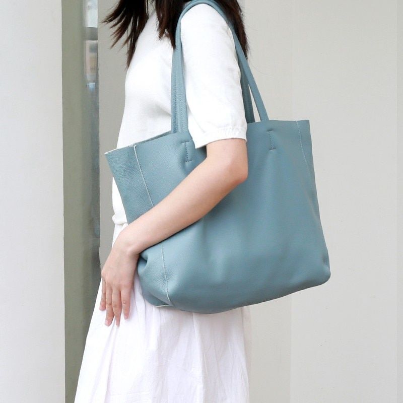 Genuine Leather Bag Big Tote Cowhide Handbag Shoulder Purse 32*11*40/28*10*34 CM