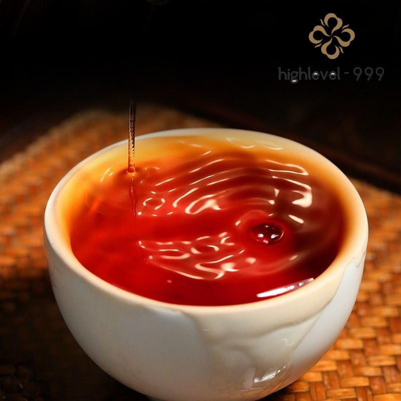 357g Ripe Pu'er Tea Cake Yunnan Glutinous Rice Aroma Aged Resistant Brewing Tea