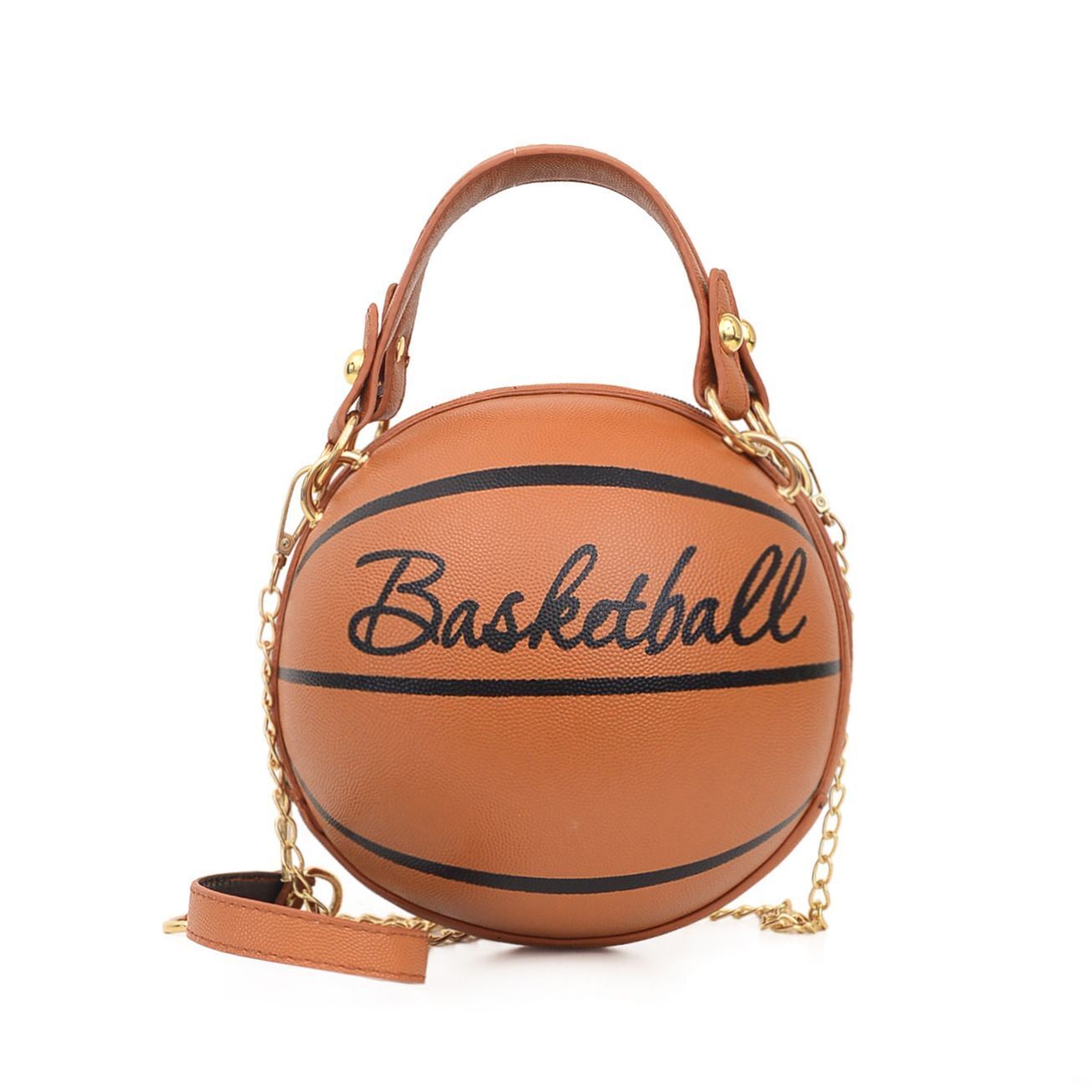Ball Purse Shoulder Bag Crossbody Handbag Leather Pink Football Bag 16*16*8 CM
