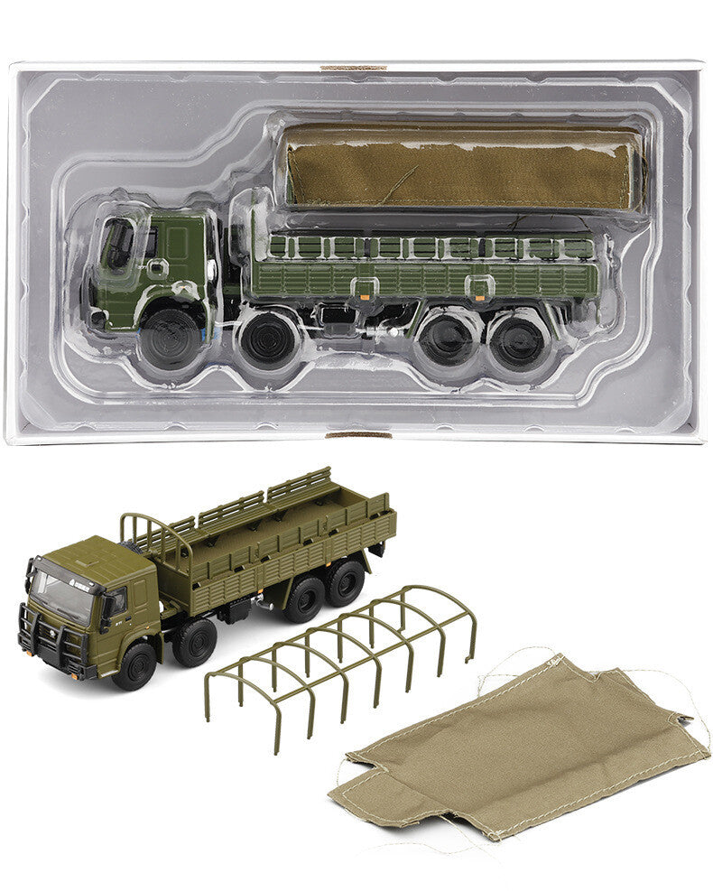 1:64 Diecast Howo Military Heavy-duty Truck Model Metal Car Model Collection Toy