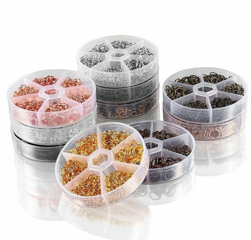 970Pcs/Set Mixed Color Open Jump Ring Split Connector Jewelry Making Kit Finding