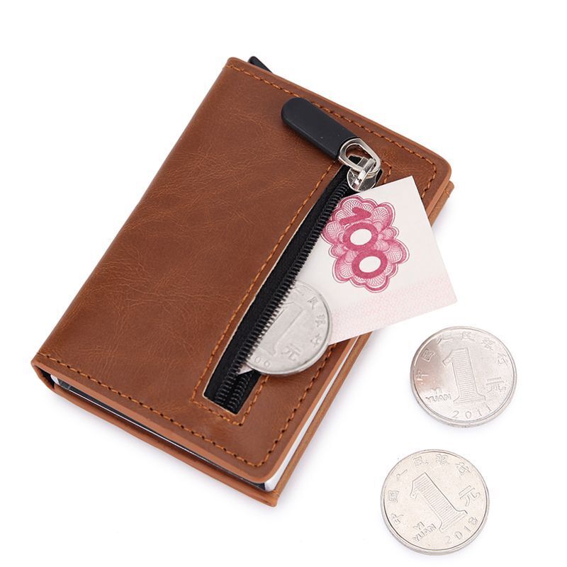 Anti Rfid Magnet Men Wallets Carbon Fiber Card Holder Money Bag Black Wallet 1PC