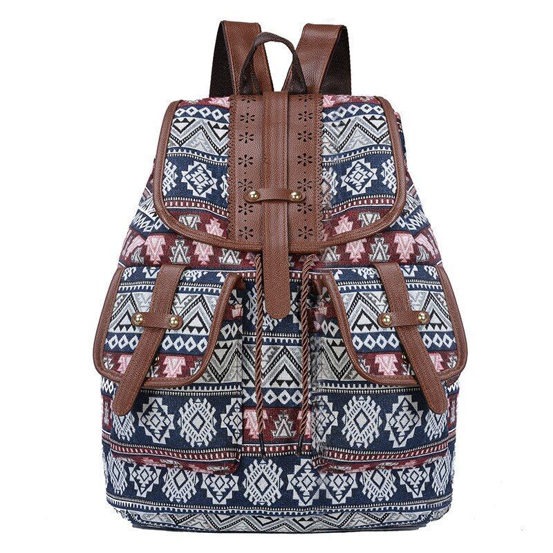Polyester Fabric Backpack Double Shoulders Rucksack School Bag Travel 40*30*15CM