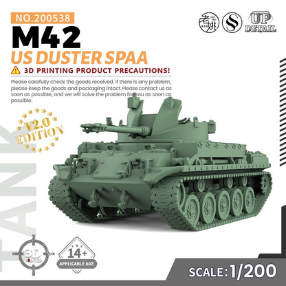 SSMODEL SS538 1/200/350/700 Military Model Kit US M42 Duster SPAA
